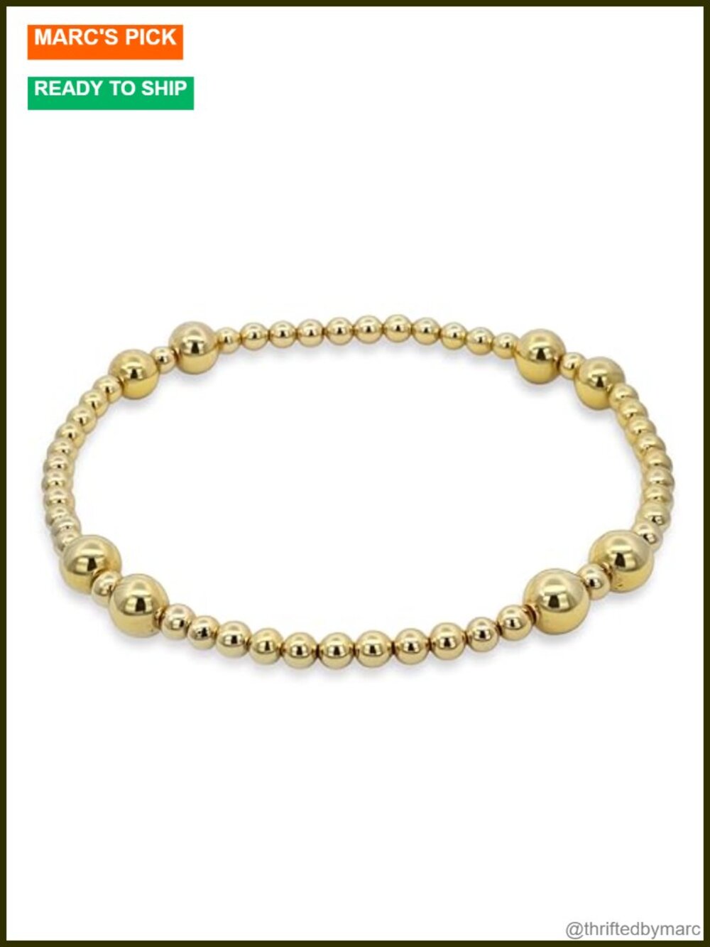 14k Gold Filled Beaded Bracelet for Women Stackable Stretch Handmade